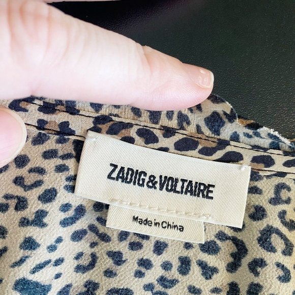 Zadig & Voltaire Russel Print Leo Blouson Dress Medium Cheetah Animal SJCF0402F - Picture 8 of 12